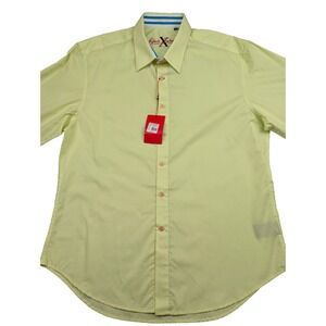 Robert Graham Bitter End Shirt Men 2XL Lime Green Cotton Button Up Dress Shirt